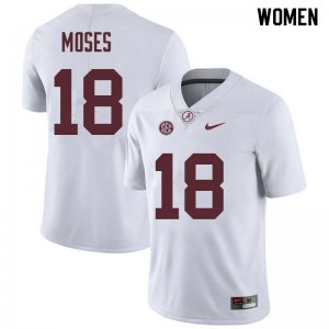 NCAA Women's Alabama Crimson Tide #18 Dylan Moses Stitched College Nike Authentic White Football Jersey RG17B18ZG